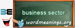 WordMeaning blackboard for business sector